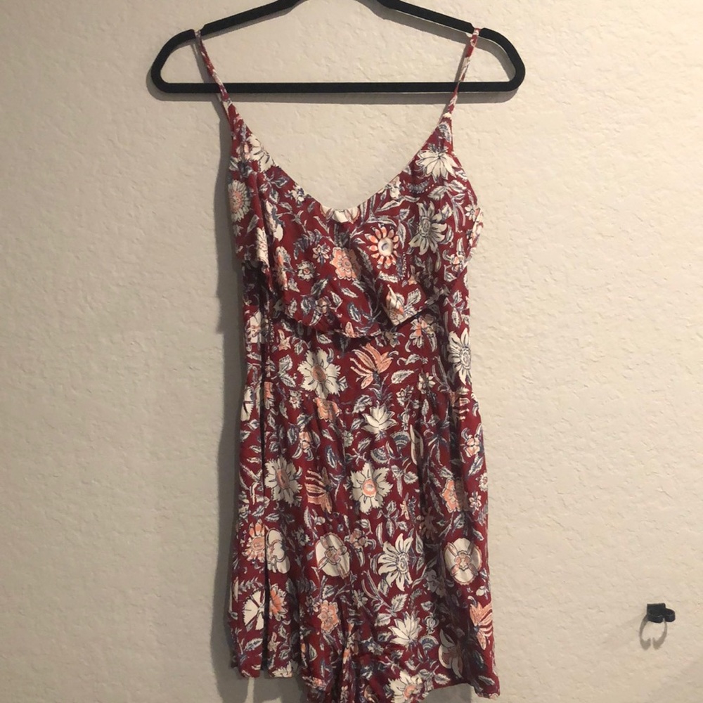 Abercrombie and Fitch red romper with flowers
